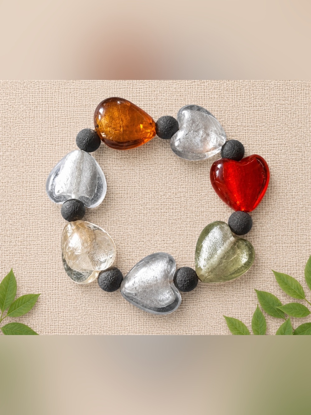 ❤️ Multicolour Heart Bead Bracelet – Cute & Handmade‑Style